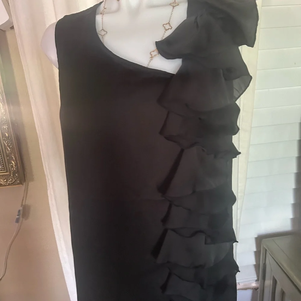 🍀 3 for $25 Casual Black Sleeveless Ruffle Dress MIDI